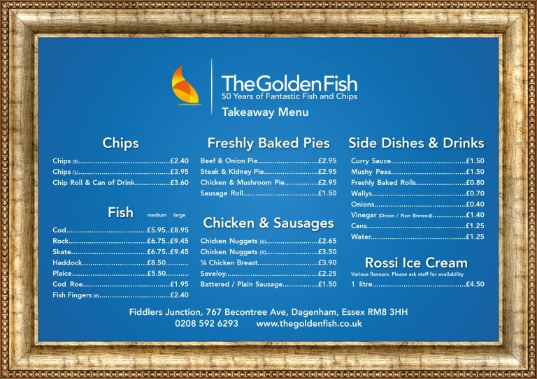 Take Away Menu – The Golden Fish